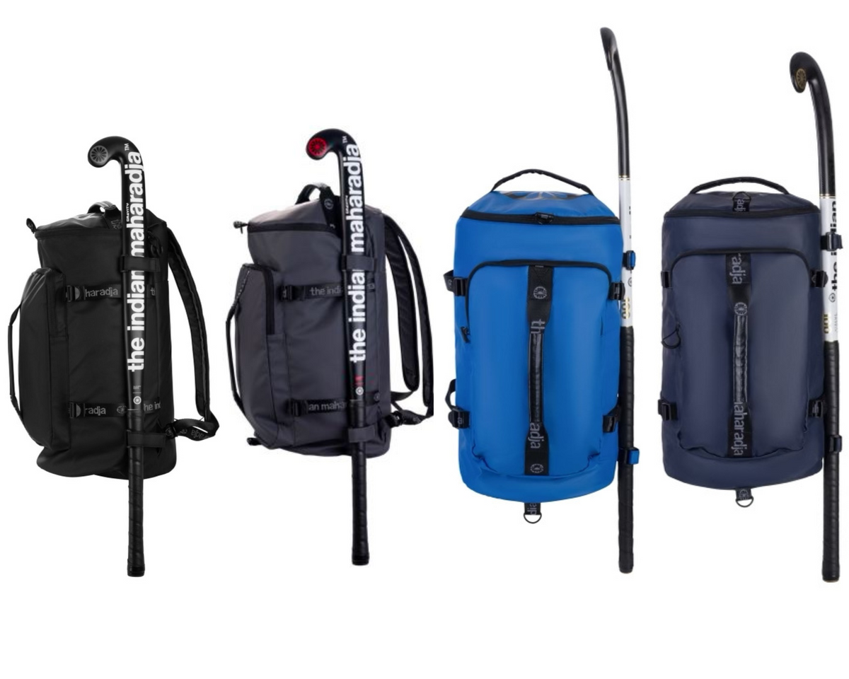 Goloni 4 Stick Leather Field Hockey Backpack With Shoe Compartment - 50L Gear Bag For All Hockey Equipment