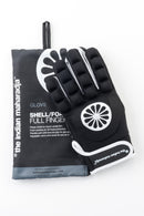 GLORY 4.4 Indian Maharadja INDOOR Full Finger with Hard Shell  Field Hockey GLOVE in Black: Left, Right or Pairs