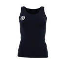 Athletic fitness tank in black front view