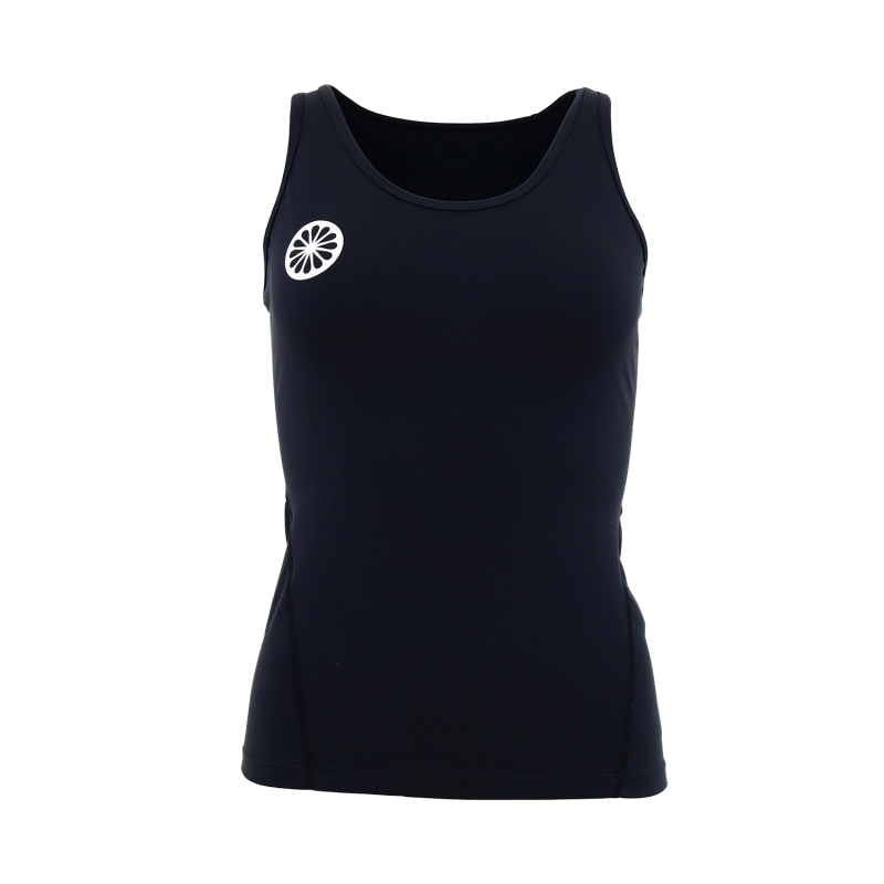 Athletic fitness tank in black front view