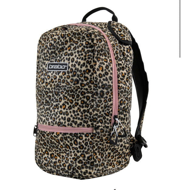 BRABO Junior Fuzzy Leopard Backpack: Stick Thru