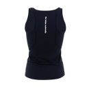 Athletic fitness tank in black back view
