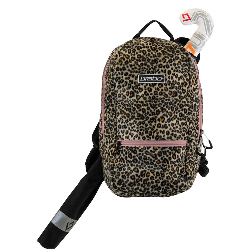 Junior Fuzzy Leopard Backpack: Stick Thru
